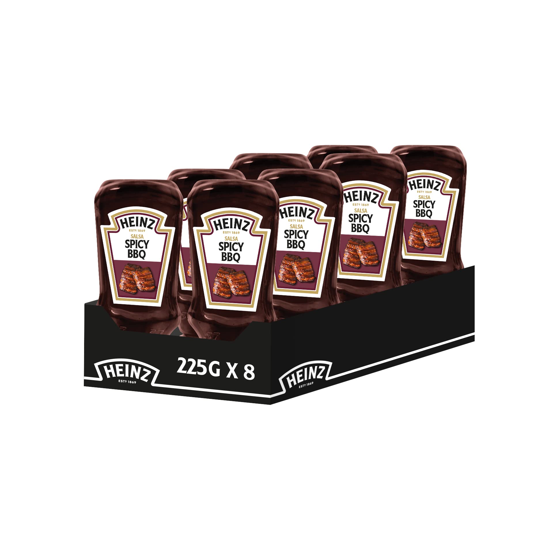 Heinz 76018821 Salsa Spicy Barbecue, 8 x 225 gr PICCANTE TOP DOWN CASSA