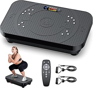 Vibration Plate Exercise Machine -Full Body Shaker with Auto Mode, Acupressure Massage & Silicone Pedal, for Lymphatic Drainage, Weight Loss & Fat Burning, Home Fitness Equipment for Woman & Men