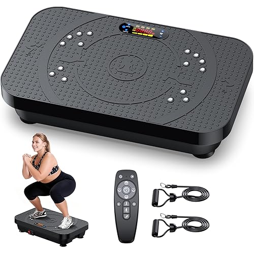 Vibration Plate Exercise Machine -Full Body Shaker with Auto Mode, Acupressure Massage & Silicone Pedal, for Lymphatic Drainage, Weight Loss & Fat Burning, Home Fitness Equipment for Woman & Men