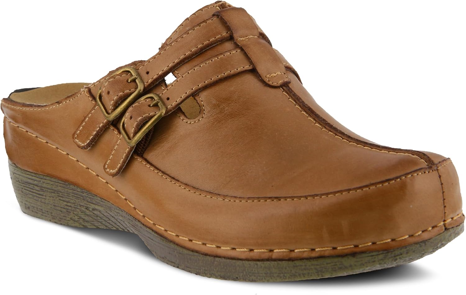 Spring Step Happy Mule Clogs for Women - Ladies Slip-On Clogs with Ajdustable Straps - Comfortable Slip-On Loafers for Women - Medium Brown EU 38 / US 7.5-8
