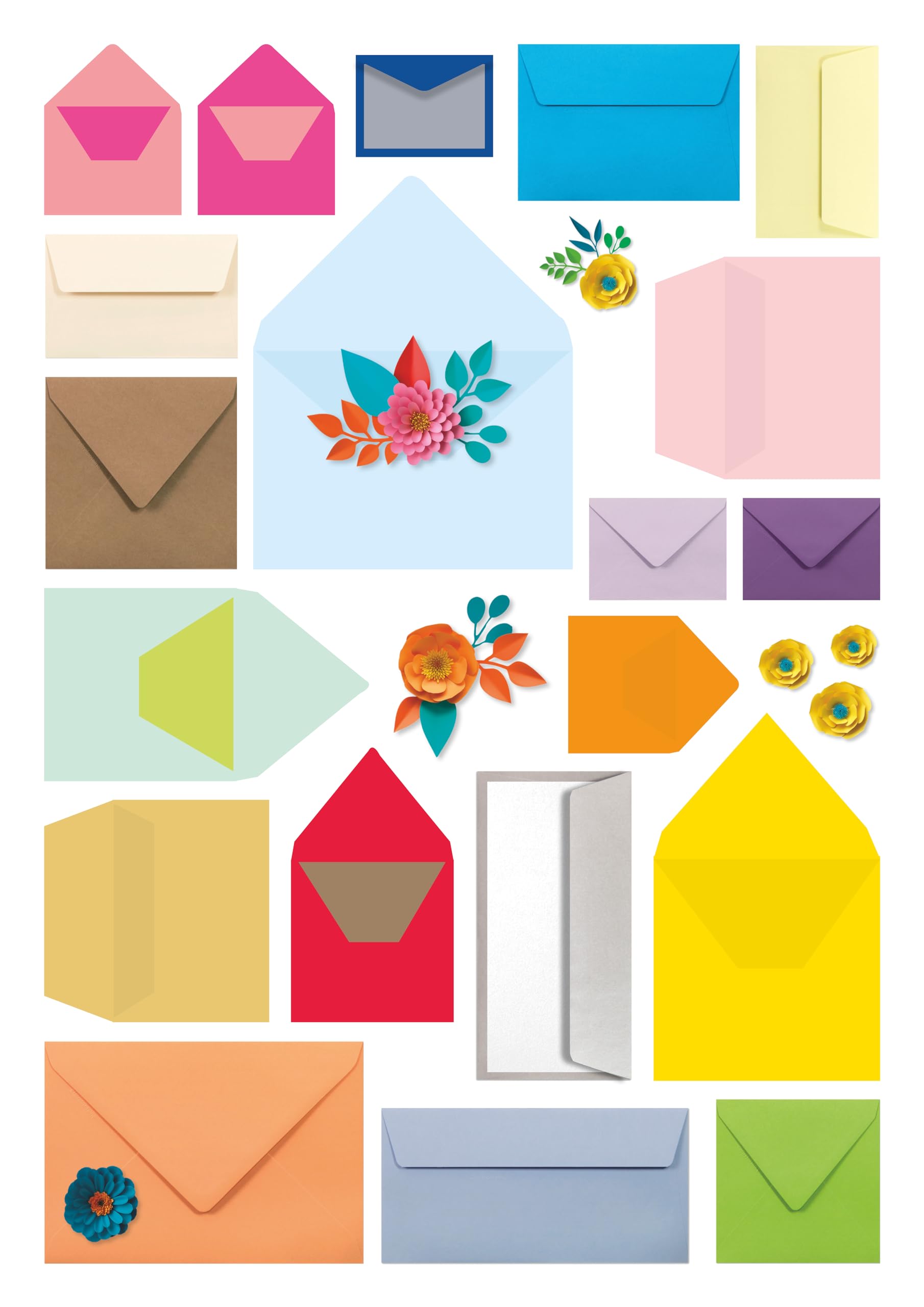 Clairefontaine 555493C Pack Of 20 Gummed Envelopes Square 16.5x16.5cm 120g/m Lavender Blue Invitation Event… - Image 4