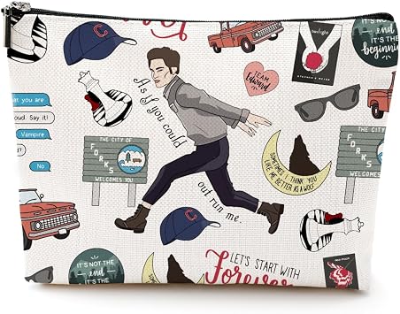 LONGXIN Twilight Merch Makeup Bag Cosmetic Bag Edward Movie inspired Gift Edw Vampire Gift TV Show Inspired Gifts for Girls Vampire Lover Edward Bella Fans Movie Lovers
