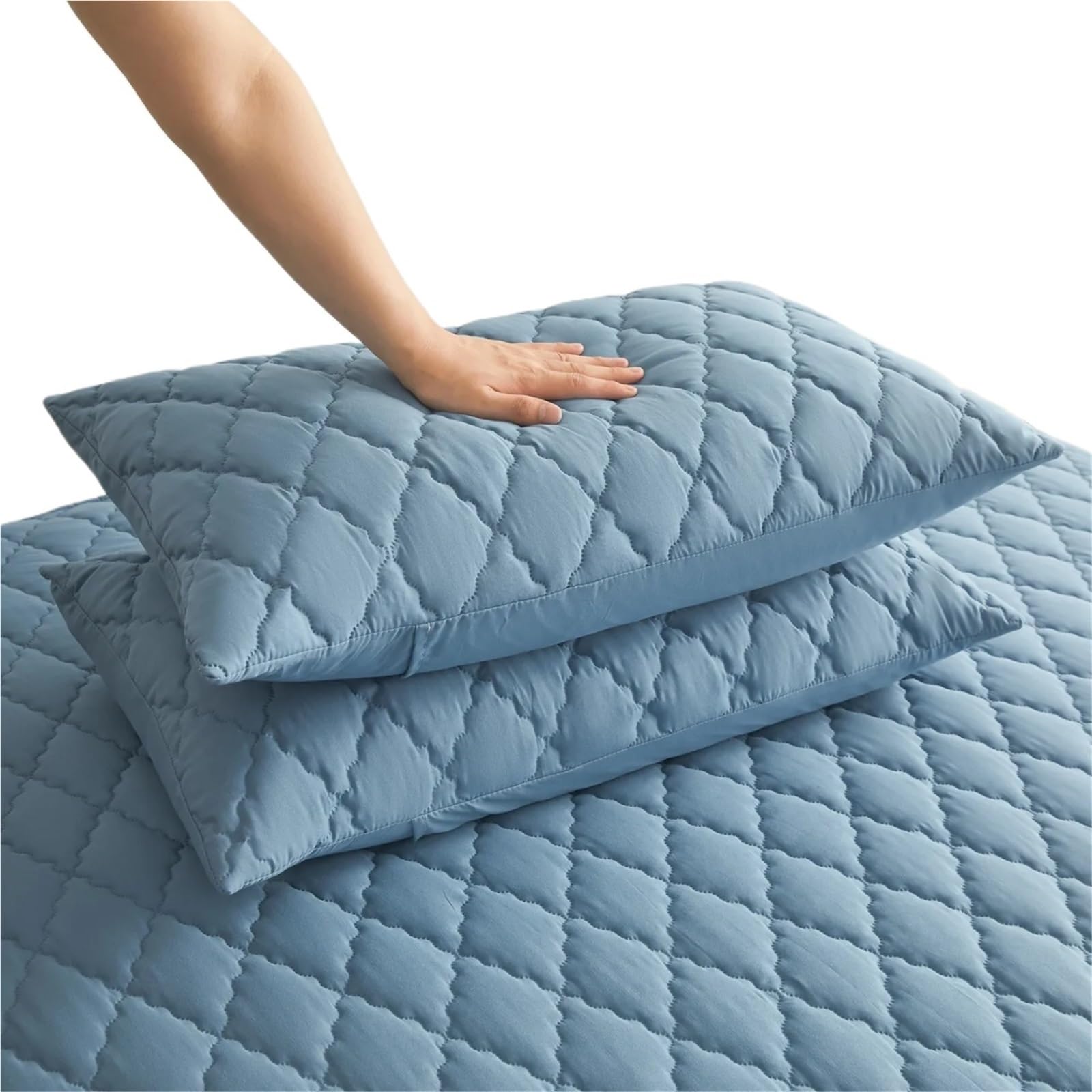 Protectores De Almohada 1 o 2 Fundas de Almohada Acolchadas e Impermeables Color Liso, 48 x 74 cm (sin Relleno)(Color3,2pc Pillowcase)