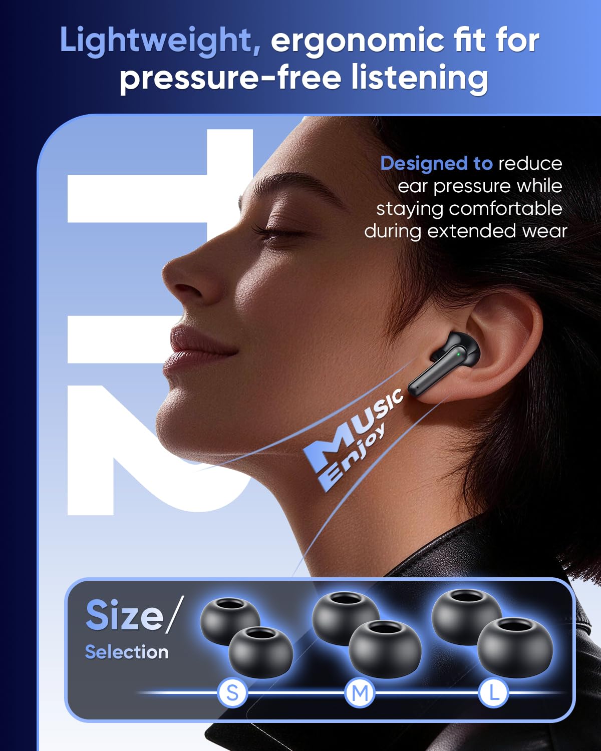 Ear Buds Wireless Earbuds, Bluetooth Headphones 5.4 with 4 ENC Noise Cancelling Mic, 48H Playtime LED Display, IPX7 Waterproof, Deep Bass Stereo – Headphones Wireless for Running, Gym & Gaming, Black - 3