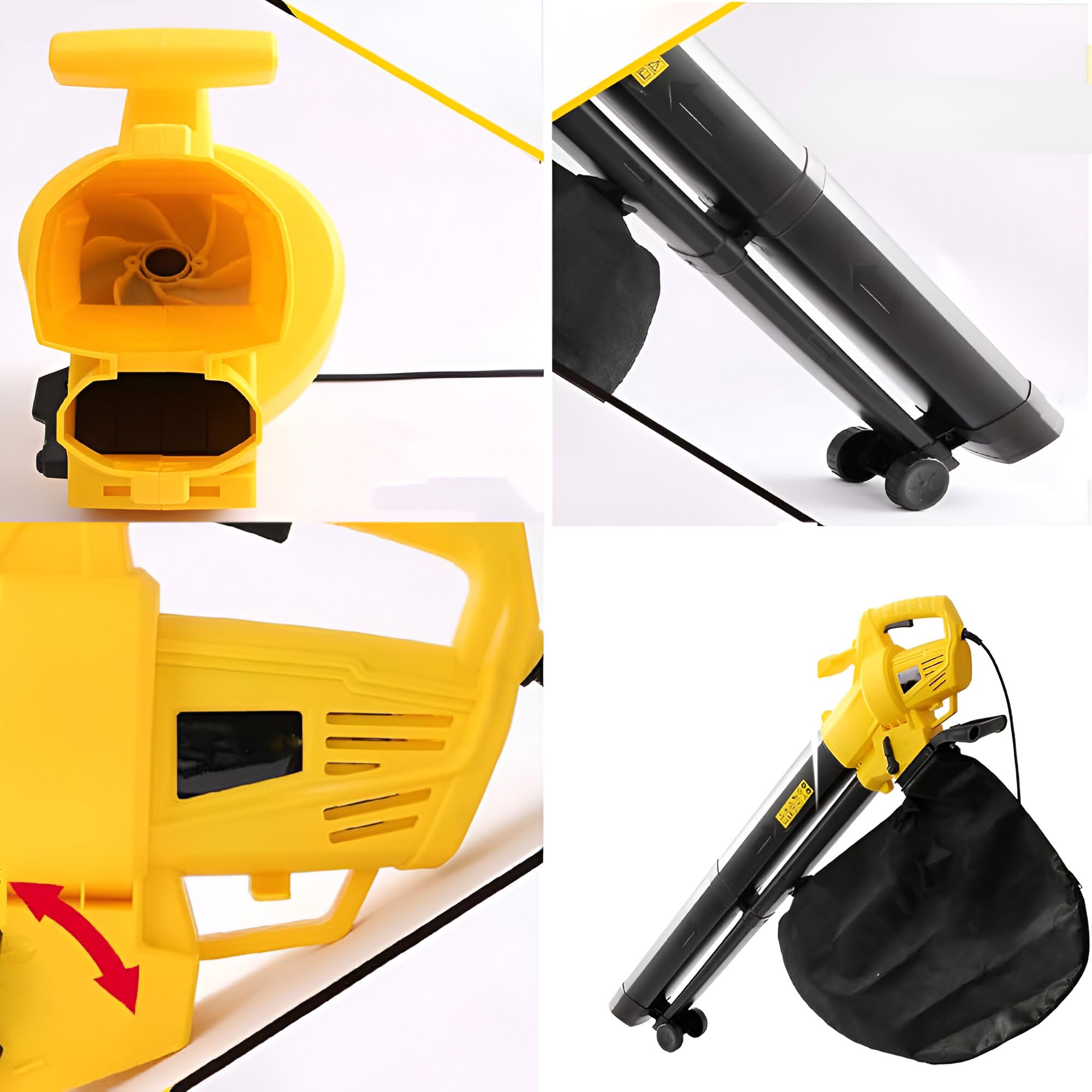 Soffiatore Aspiratore Trituratore 3000W 3 in 1 Giardino Foglie Sacco 30L 6 Velocità
