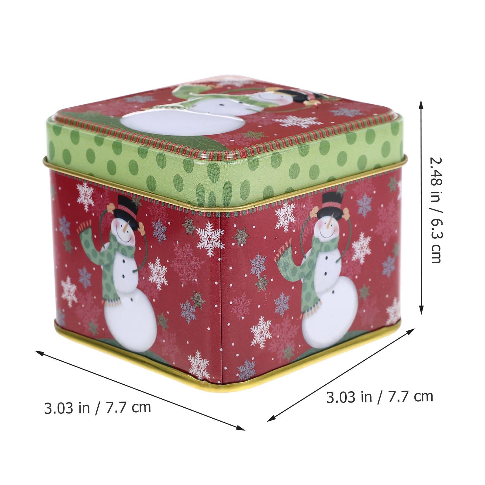 BESTonZON 6er-Set Metall-Keksdosen – Kleine Blechdosen Mit Deckel, Weihnachtsmotive, Retro, Für Gebäck, Süßigkeiten, Geschenkverpackung, 7,7x7,7 Cm Metall Keksdose Weihnachten