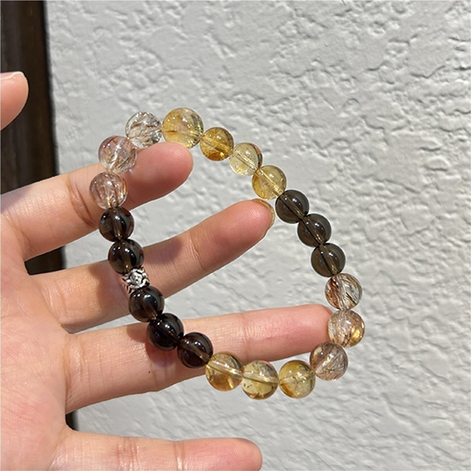 Pulsera de cristal amarillo natural de 8 mm para niñas, atracción de riqueza, energía positiva, curación, regalo de cumpleaños