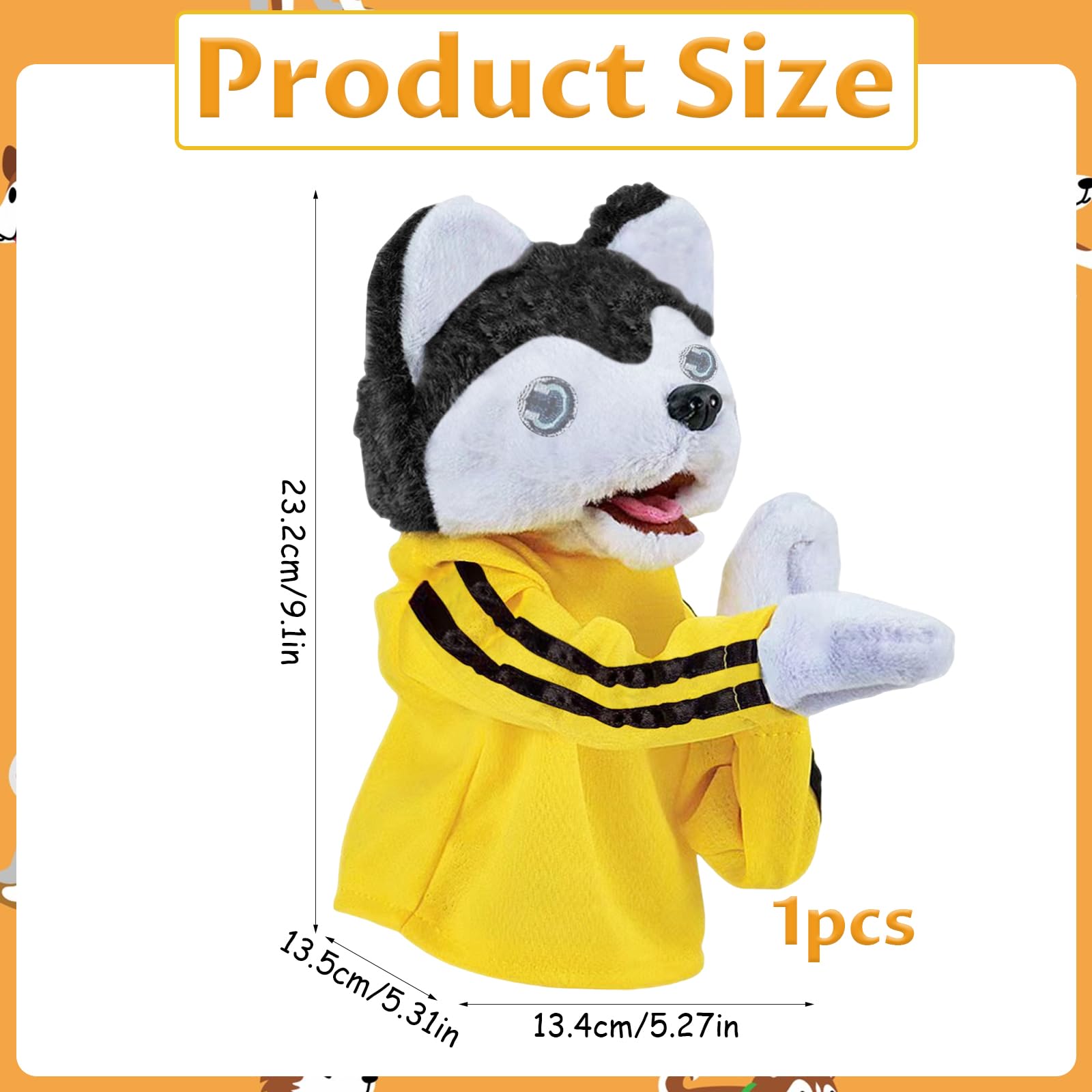 Kung Fu zabawka dla zwierząt, zabawka dla dzieci, zabawka husky, lalka, zabawka pluszowa, lalka Kung Fu Animal Toy Husky Gloves Doll Children's Game Plush Toys Dog Boxing Hand Puppet Toys