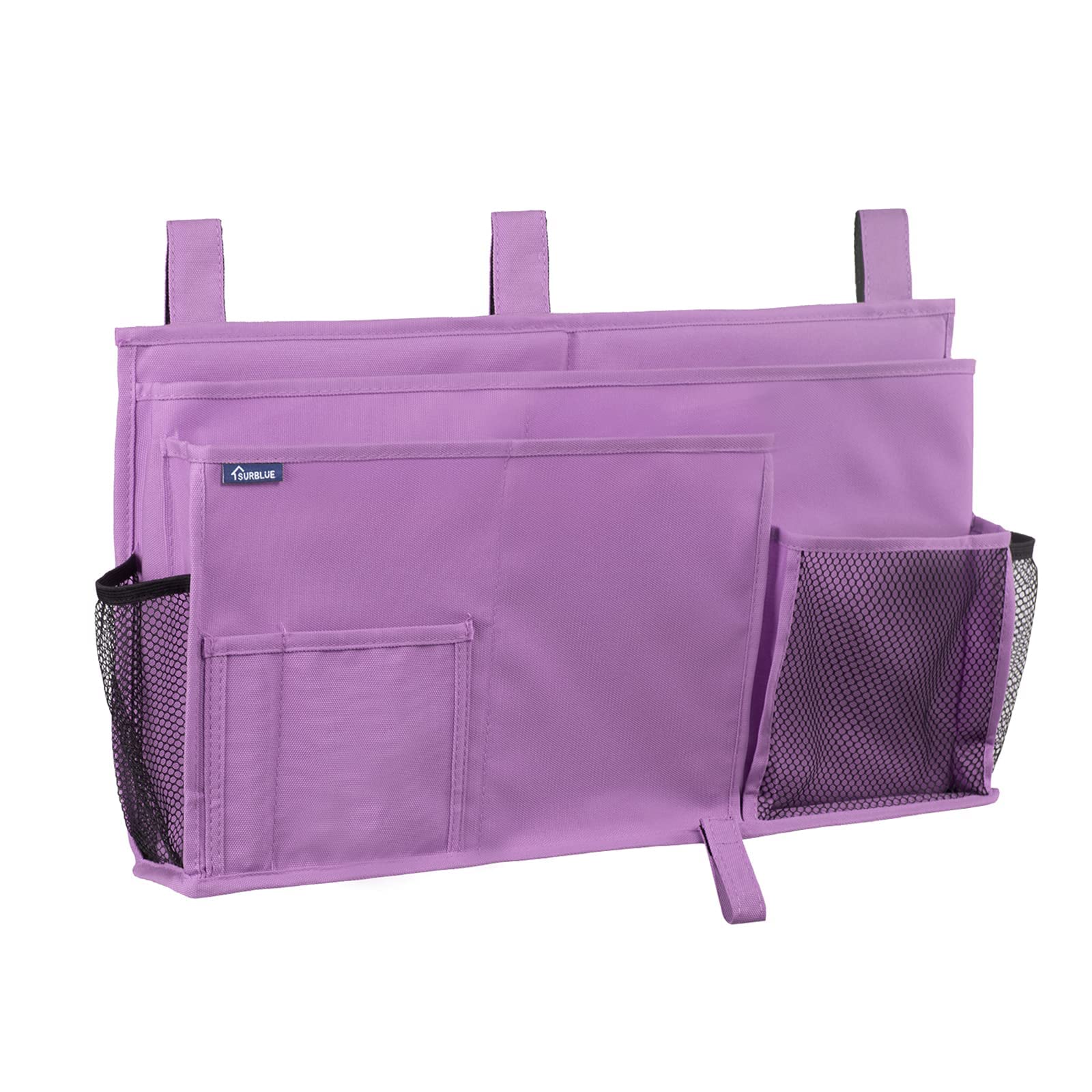 Surblue Caddy Hanging Organizer Bedside Storage Bag for Bunk and Hospital Beds, Purple, L