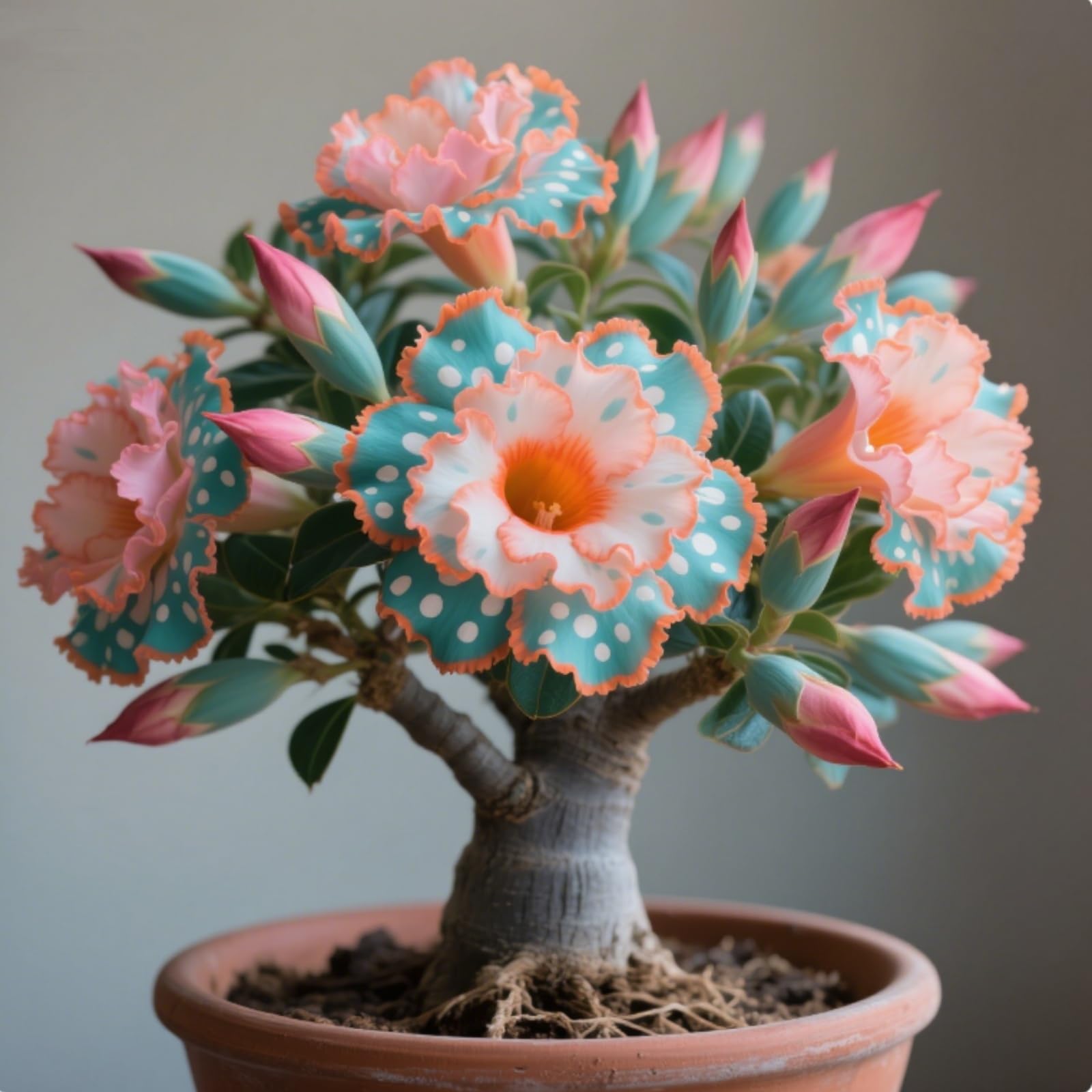 Perennial Desert Rose Bulbs,Rare and Beautiful Adenium Bulbs in Bulk,Professional Planting for Stunning Garden Displays-4 Bulbs-C