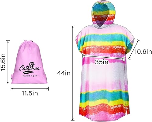 Miniatura 6 de Poncho de surf cambiador, bata de toalla para adultos, hombres y mujeres, poncho con capucha para cambio de traje de neopreno para surf, natación,