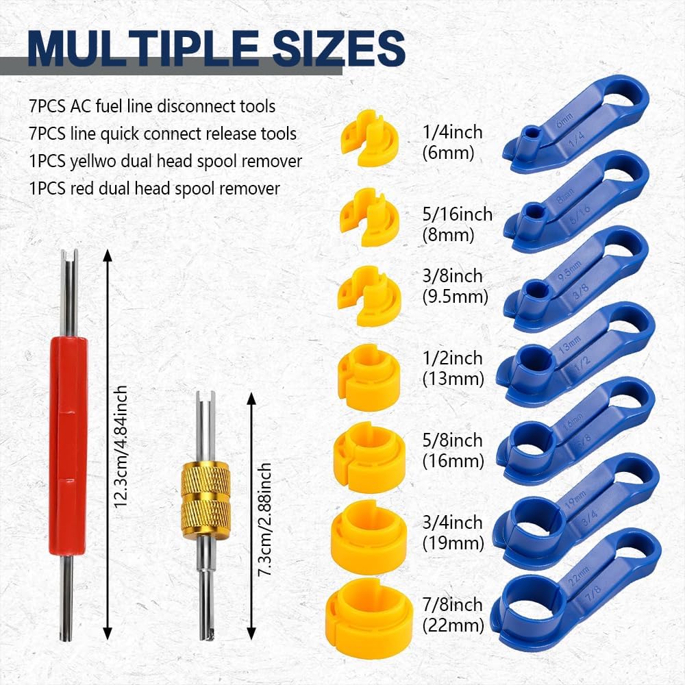 AC Fuel Line Disconnect Tool Set, Fuel Filter Removal Tool, 16PCS