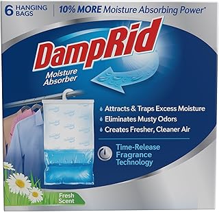 Fresh Scent Hanging Moisture Absorber, 15.4 oz., 6 Pack - Eliminates Musty Odors for Fresher, Cleaner Air, Ideal Moisture Absorbers for Closet, 10% More Moisture Absorbing Power*