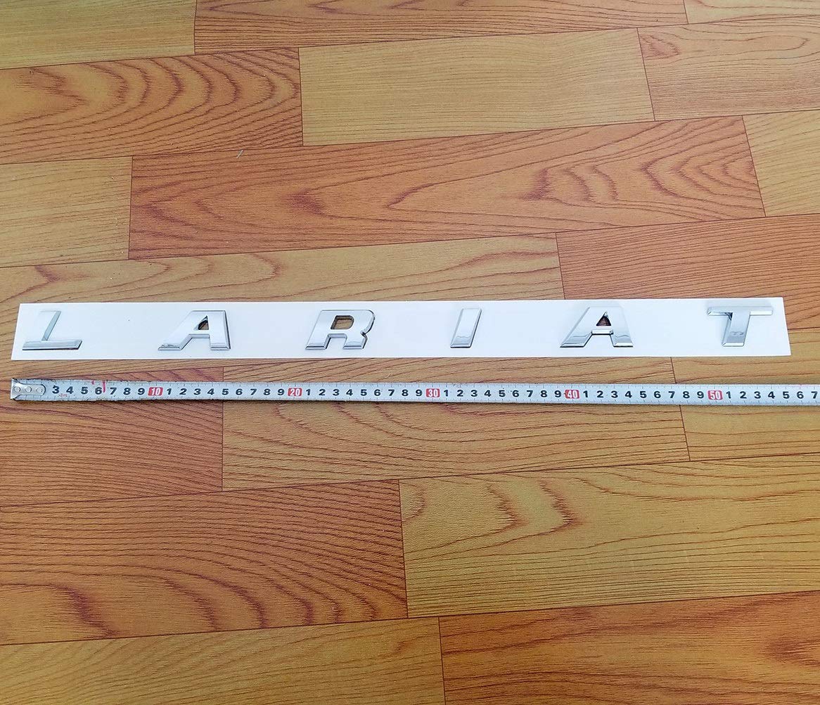 1x OEM Chrome Lariat Side Fender Emblems letter Lariat Badge 3D logo Replacement for F150 F250 F350 Lariat