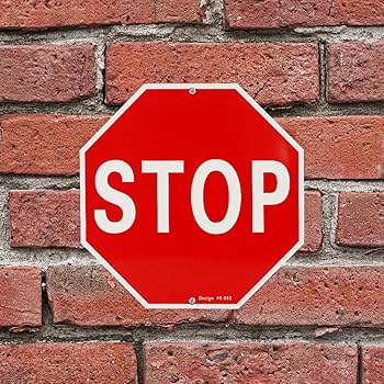 Red STOP Sign Wall Art, 12x12 Inch Aluminum, UV Printed