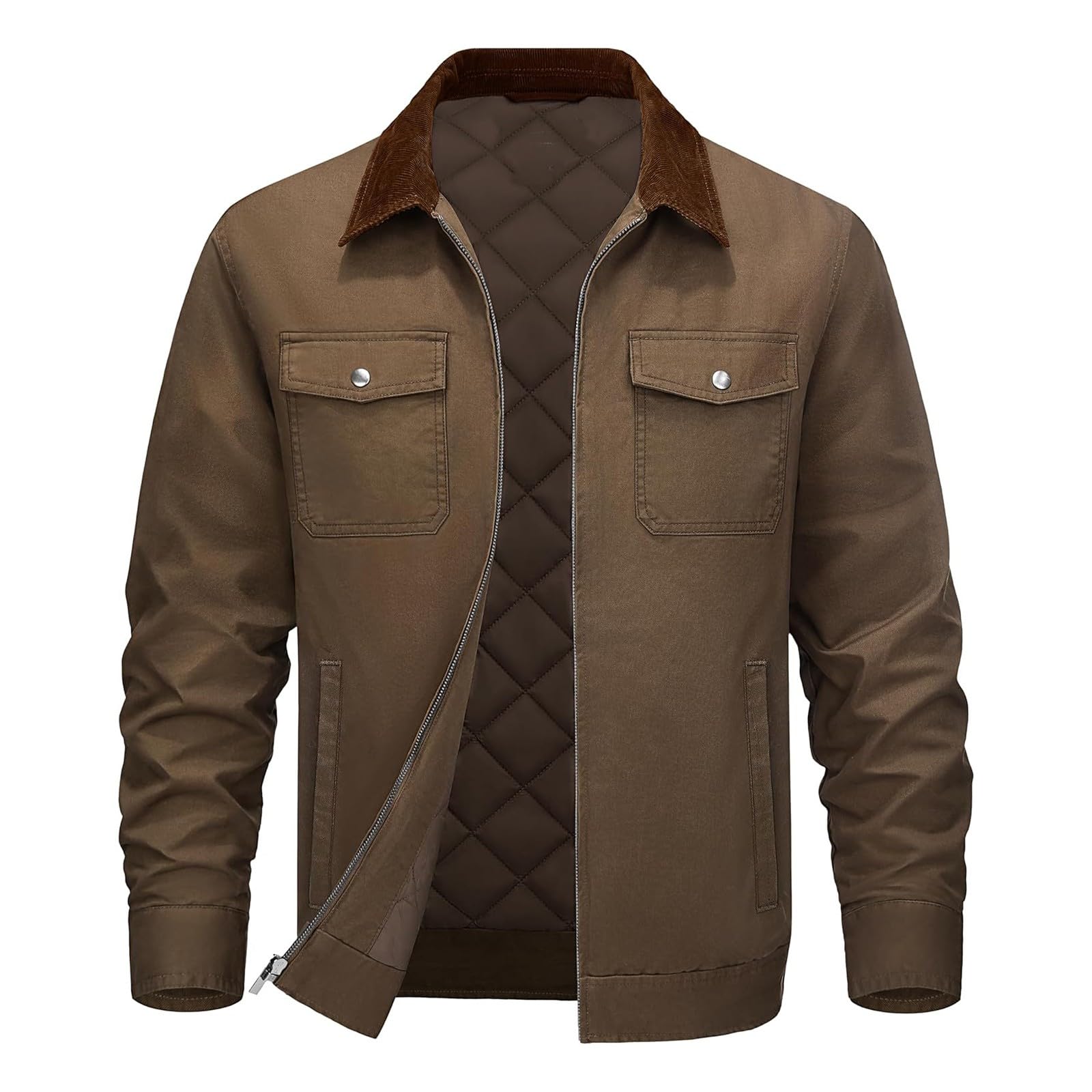 Générique Veste Hiver Homme Chaude Léger Slim Fit Manteaux Manches Longues D'automne Et D'hiver Coupe Vent Imperméable Décontracté Jacket Promenades En Ville, Tenue De Ville
