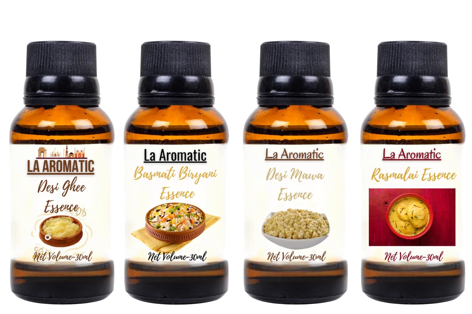 La Aromatic Culinary Essence Combo Pack of 4 Essence (Butter(Ghee),Basmati Biryani ,Rasmalai and Desi Mawa) Each 30 Ml (B0C8P1R4XG) Amazon Price History, Amazon Price Tracker