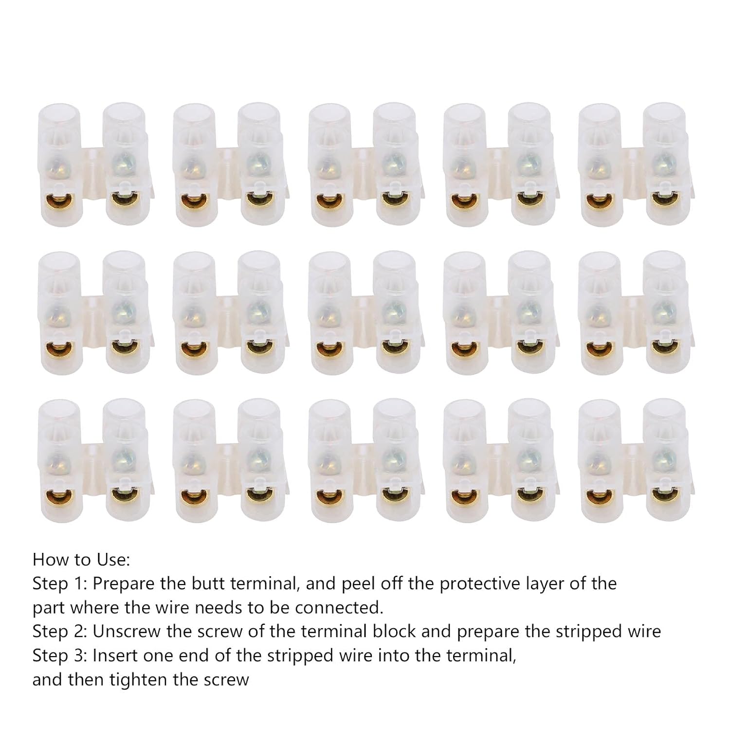 50Pcs Terminal Block,Flame‑Retardant , Amplifier Installation Power-Cable Terminals Through‑Type Wire Connector 20A[15*14*3 220] : Electronics