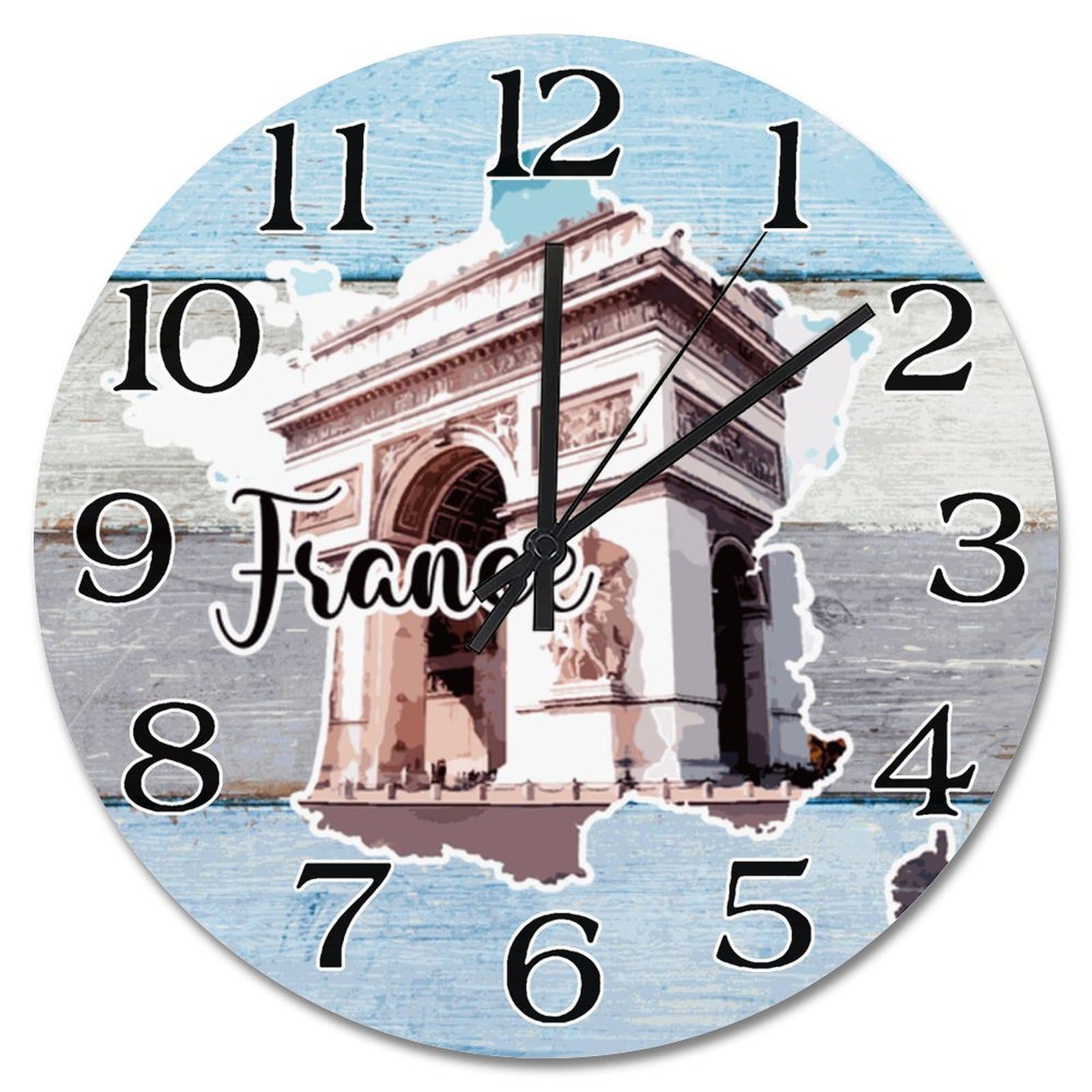 Horloge de voyage carte de la France cadeau original et silencieux pour vos proches