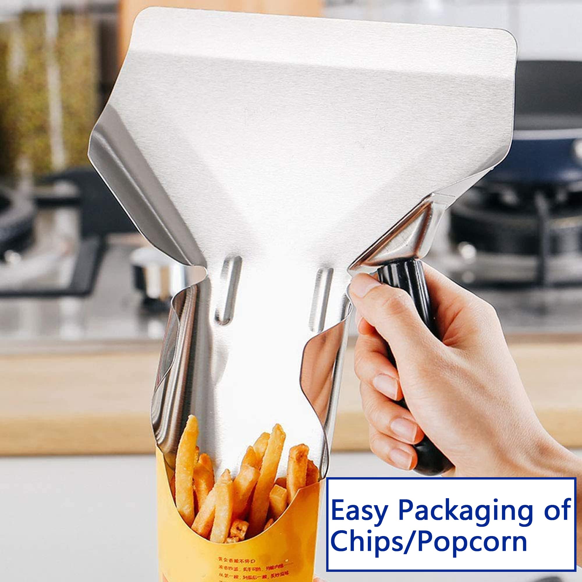Pala Multiuso per Patatine Pala per Patatine Fritte Patate Fritte Pala per Popcorn Patatine Fritte in Acciaio Inossidabile Home Theater manico singolo, patatine fritte, snack, caramelle, pala