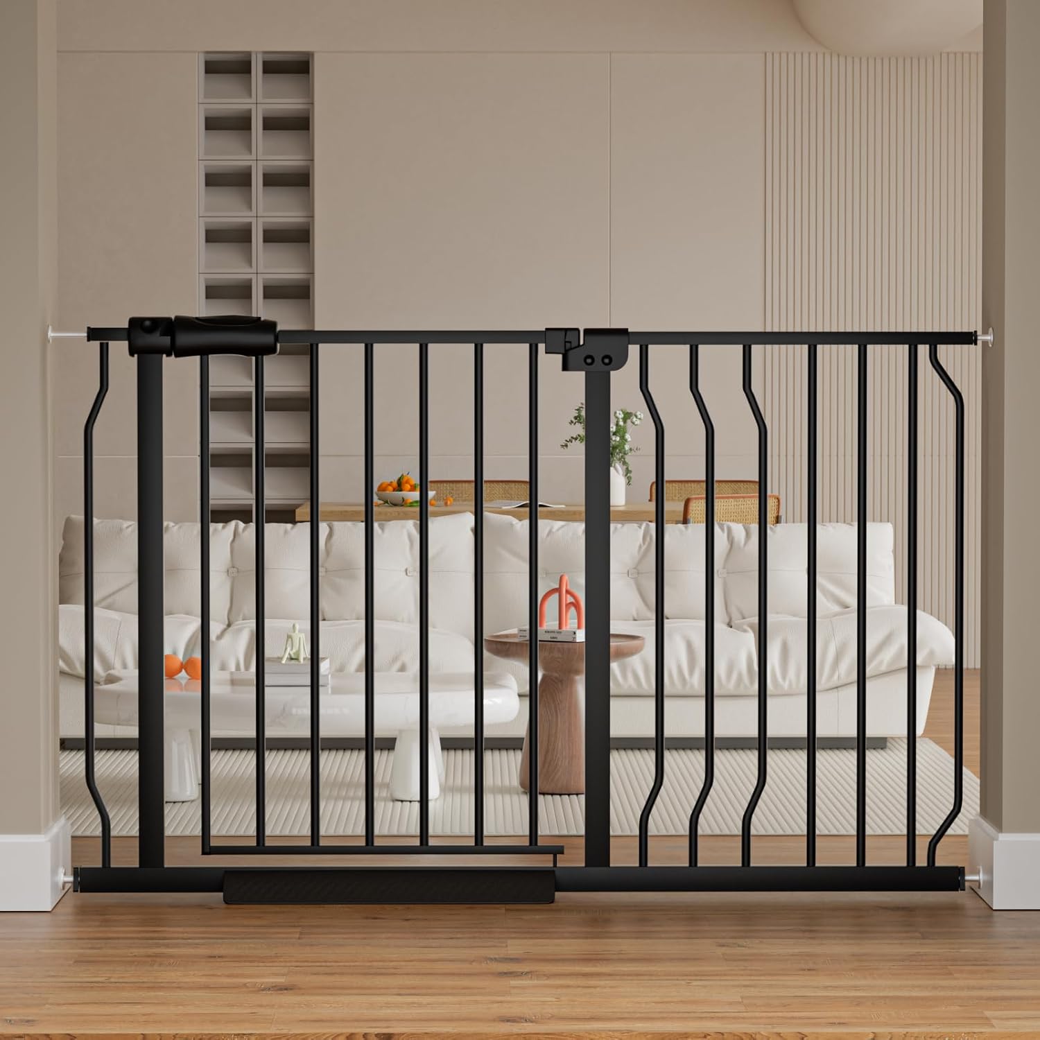 30" Tall Extra Wide Baby Gate for Doorway Indoor Dog Gates for The House Stairs Large Long Pet Gates for Dogs Safety Auto Close Hardware Pressure Mounted Gate (29.5"-47" Wide)