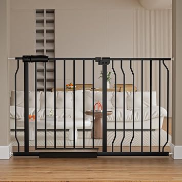 30" Tall Extra Wide Baby Gate for Doorway Indoor Dog Gates for The House Stairs Large Long Pet Gates for Dogs Safety Auto Close Hardware Pressure Mounted Gate 29.5"-47" Wide
