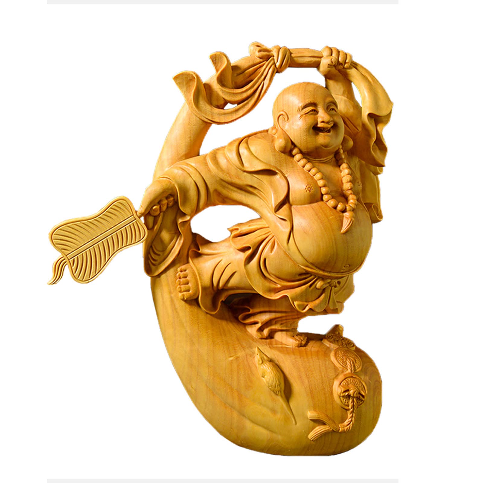 Amazon.co.jp: 仏像 木彫り 七福神 布袋 様 布袋さんの置物 柘植製