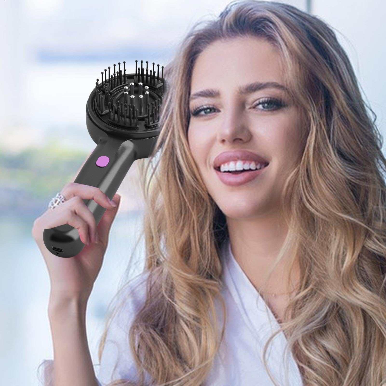 Masajeador Eléctrico Capilar Peine Masaje Cuero Cabelludo Limpieza Profunda