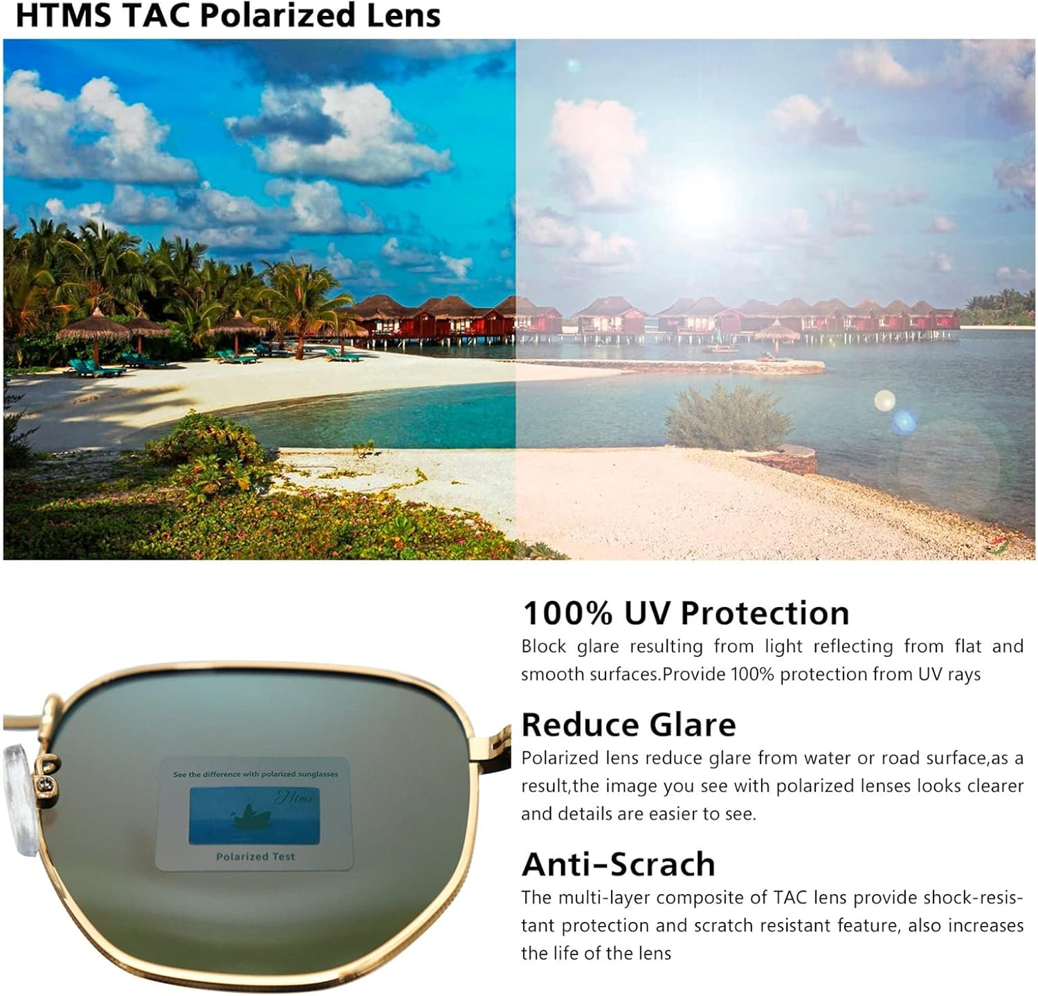 Hipster Hexagonal Polarized Sunglasses Men Women Geometric Square Small Vintage Metal Frame Retro Shade Glasses - Image 4