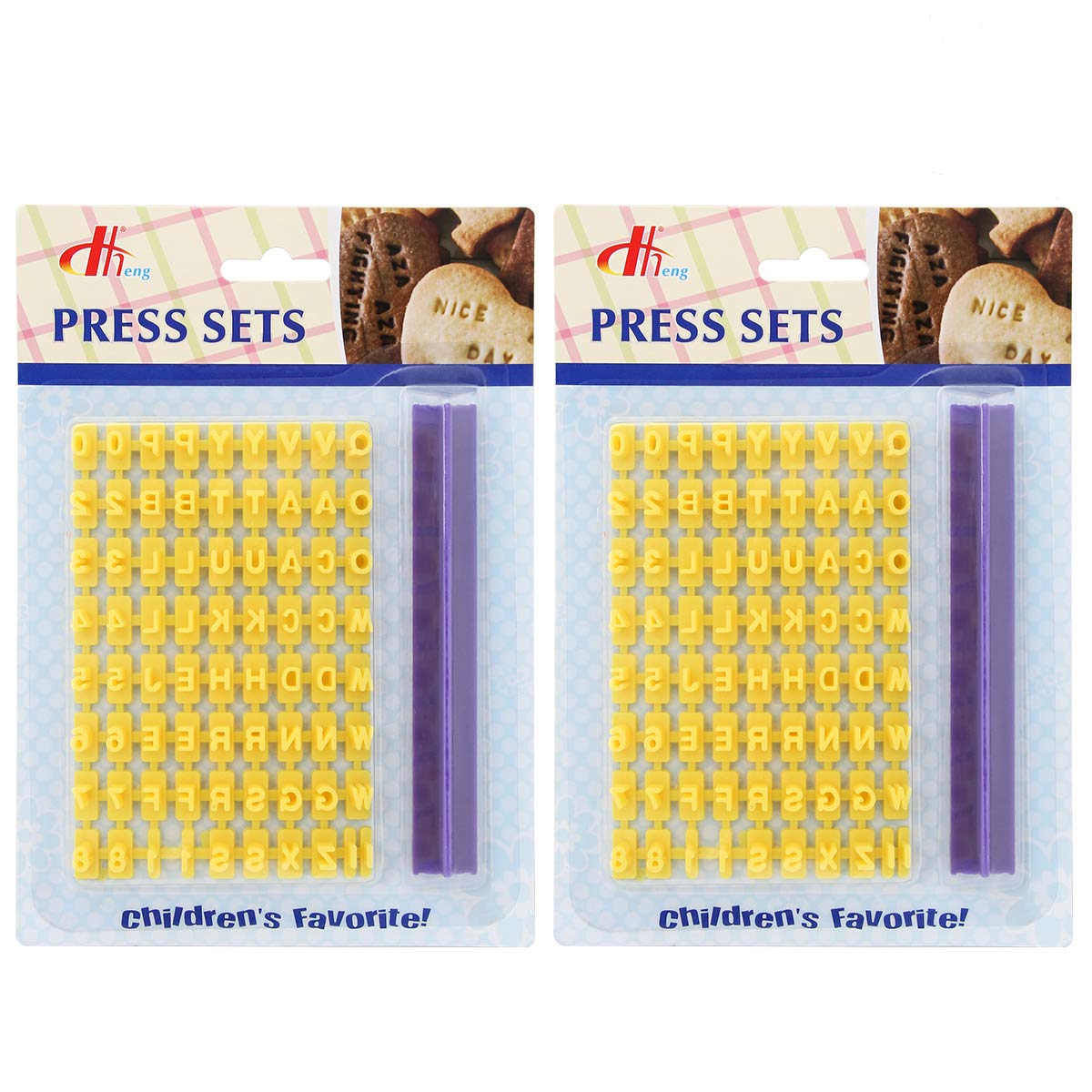Tool Gadget Cookie Stamps, 2 Pack Number Alphabet Stamps for Cookie, Biscuit, Fondant