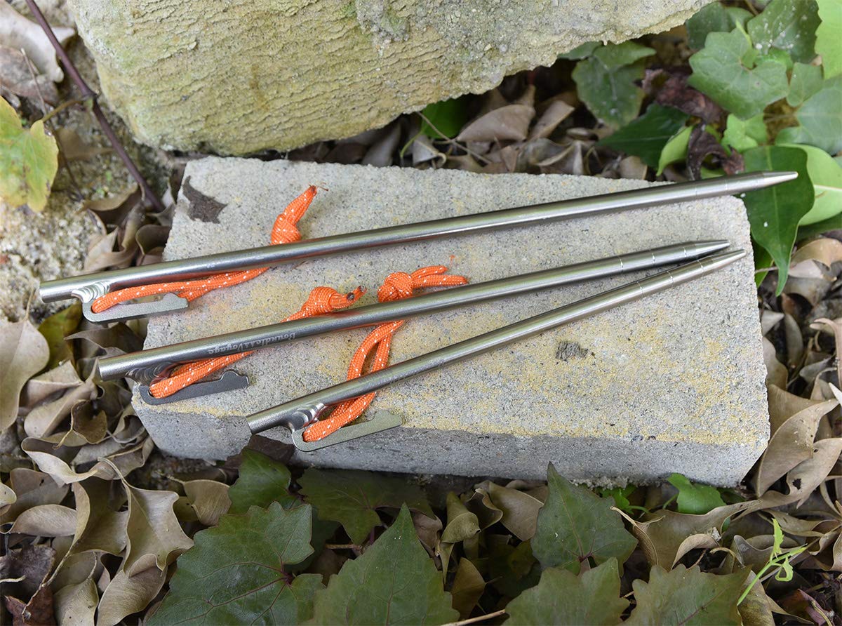 iBasingo Lot de 4 à 6 piquets de tente en alliage de titane pour extérieur, L- 6 pieces (30cm)