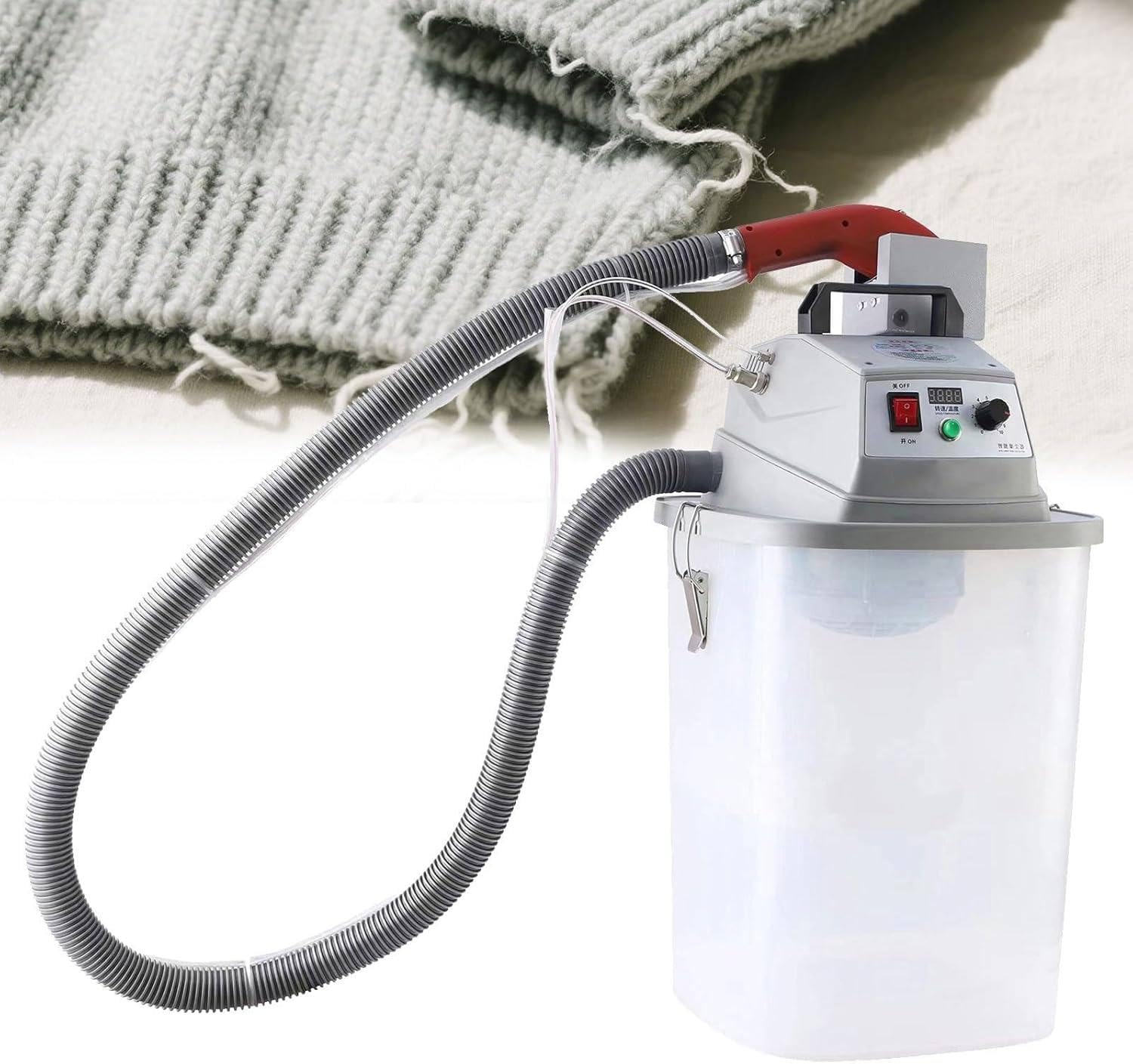 JXYQ Fabric Thread Trimming Machine - Electric Brushless Thread Trimmer with 30L Storage Bucket, Maximum Speed 28000 RPM for Garment Factory Use