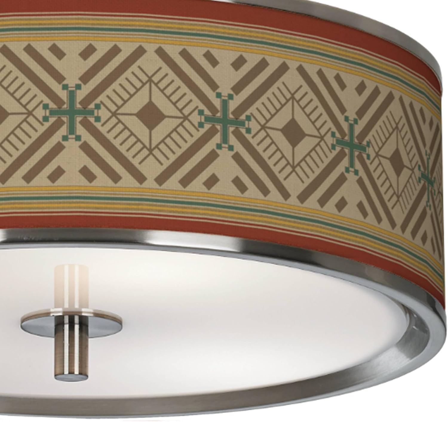 Giclee Glow Desert Diamonds 14" Wide Ceiling Light with Print Shade