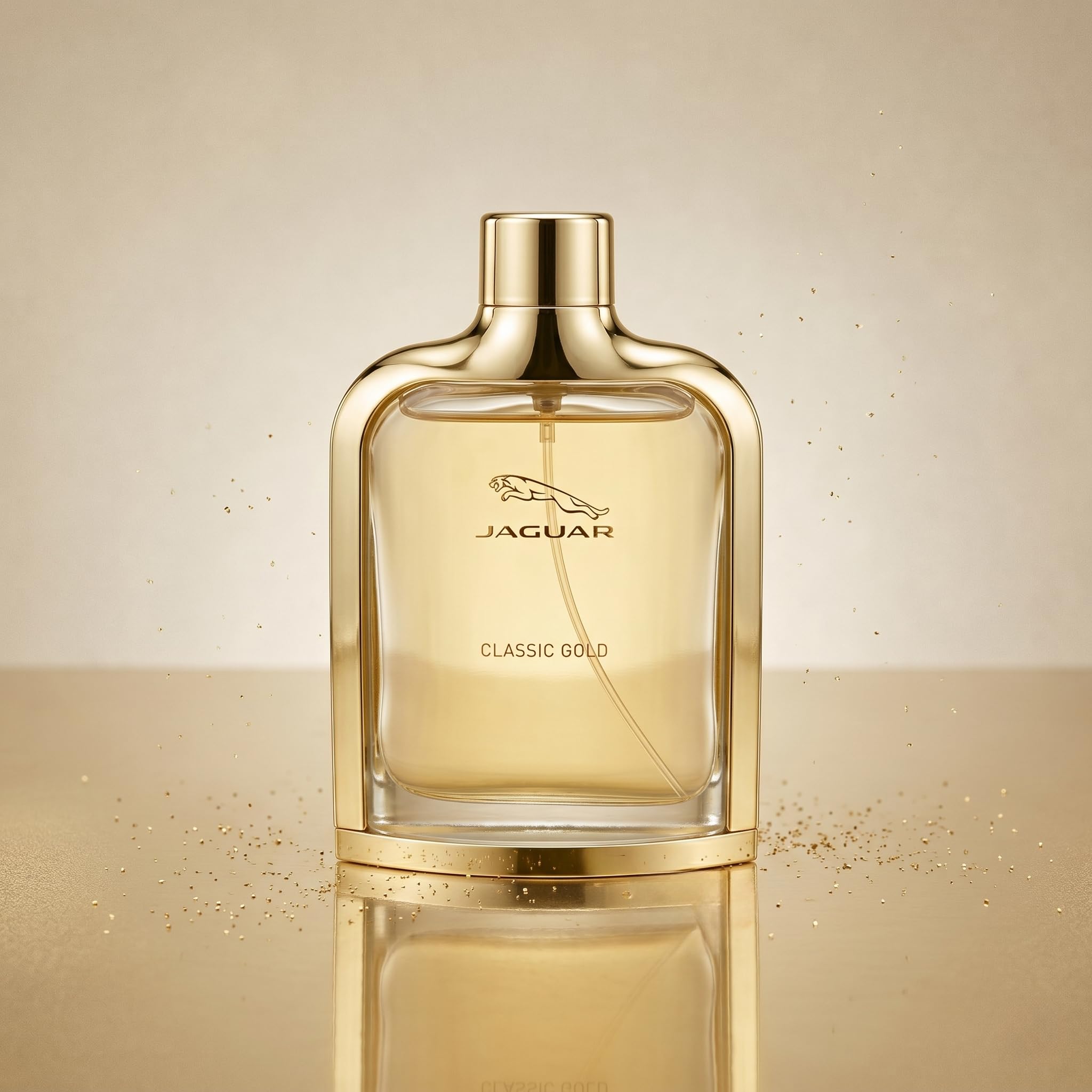 Jaguar Classic Gold Eau de Toilette for Men | Long Lasting Fresh Aromatic Fougère Fragrance| Apple, Lime, Bergamot, Orange Blossom, Teak Wood, Patchouli, Vanilla & Musk | Designer Men's Perfume | Daily Wear Fragrance Gift for Him | 100ml 3