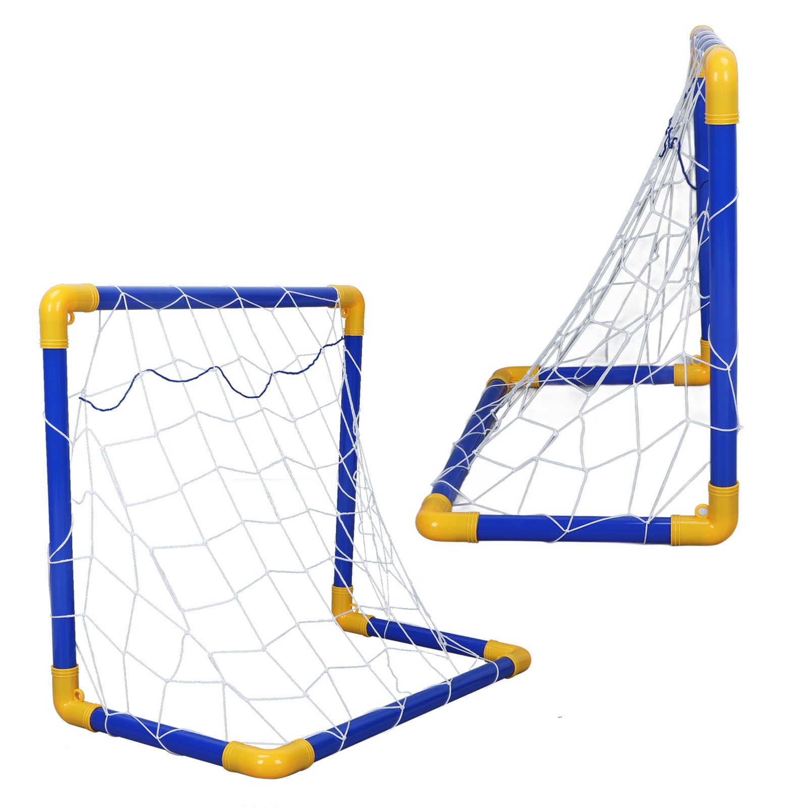 Juego de Balones de Fútbol 5 en 1 para Niños, Juguetes para Juegos Deportivos Al Aire con 6 Tubos, 2 Balones de Fútbol, ​​Bomba, Red, Disco Volador, Conos, Anillos, para Niños