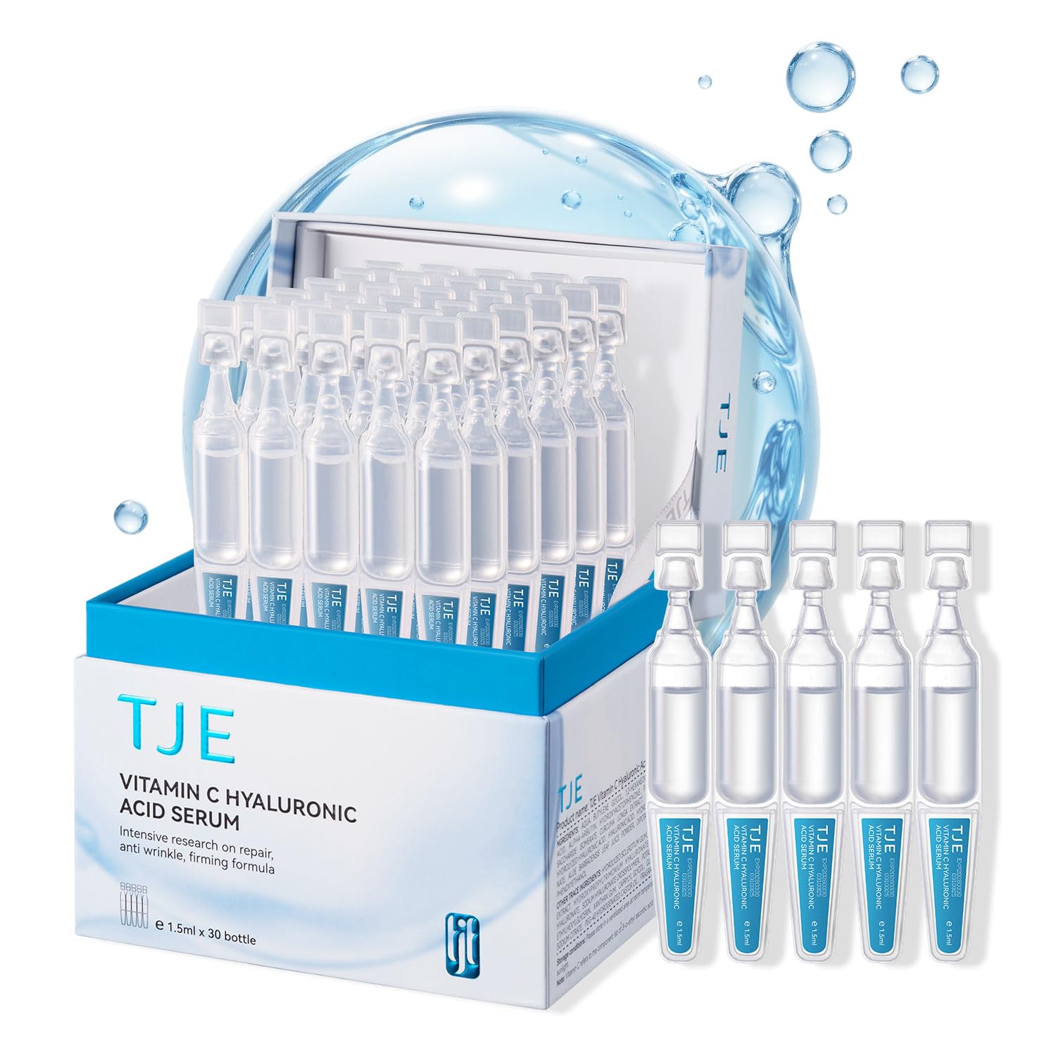 5% VC Hyaluronic Acid Serum for Face| 8-Tier Hyaluronic Acid for 72-Hour Moisture Lock | Anti-Aging, Firming & Brightening | Ceramide-Infused for