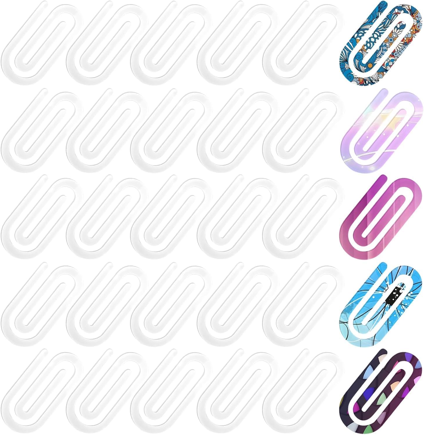 30 Pack Sublimation Blanks Acrylic Paper Clips, 3" x 1.2" Paper Clips Clear for Heat Transfer DIY Design, School Classroom Stationery Office, Home Gift Crafts Supplies (3x1.2inch (30Pcs))