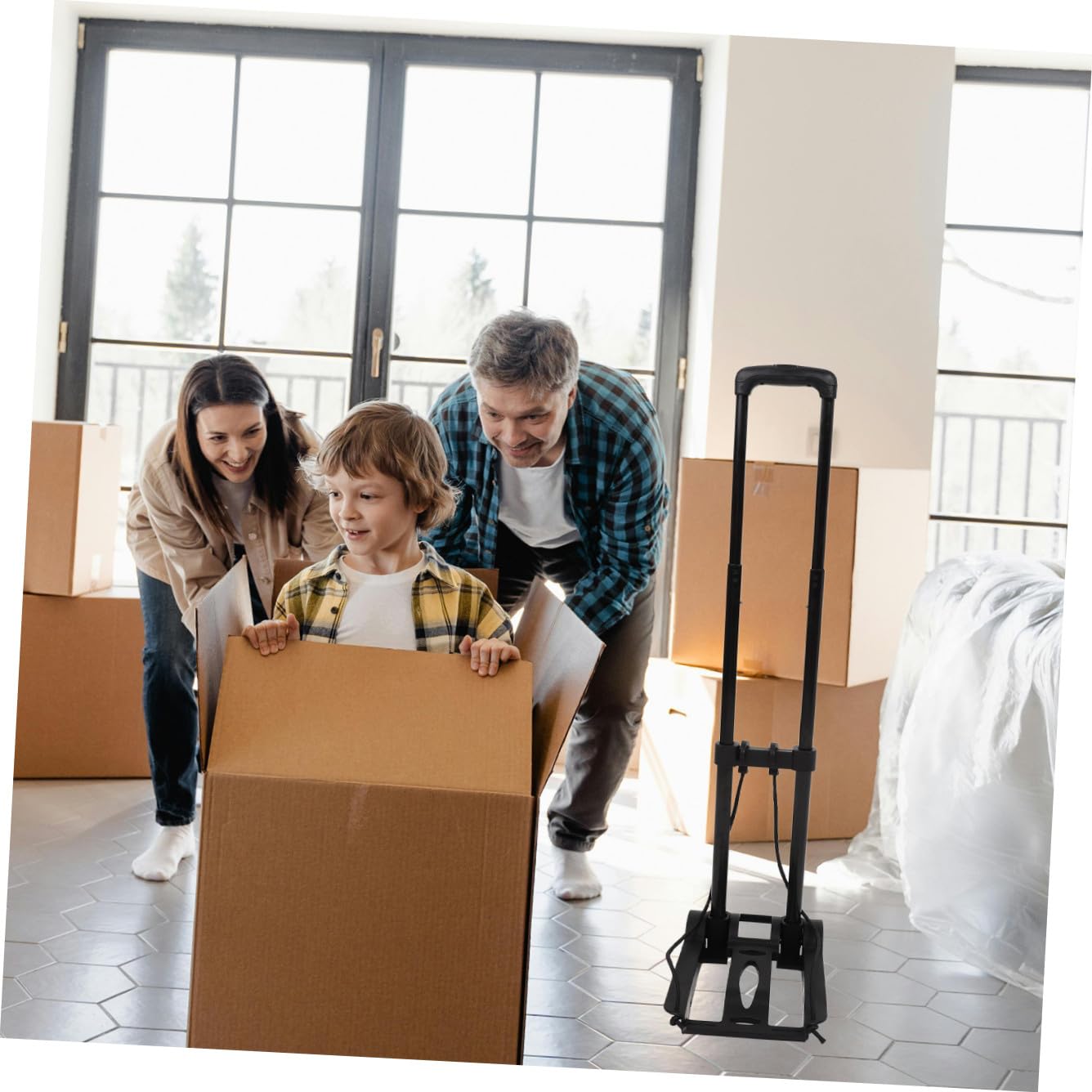 TOYANDONA Carrito de Compras Plegable Ruedas, Construcción Resistente de Hierro y Abs, Compacto y Versátil para Mudanzas y Compras Diarias