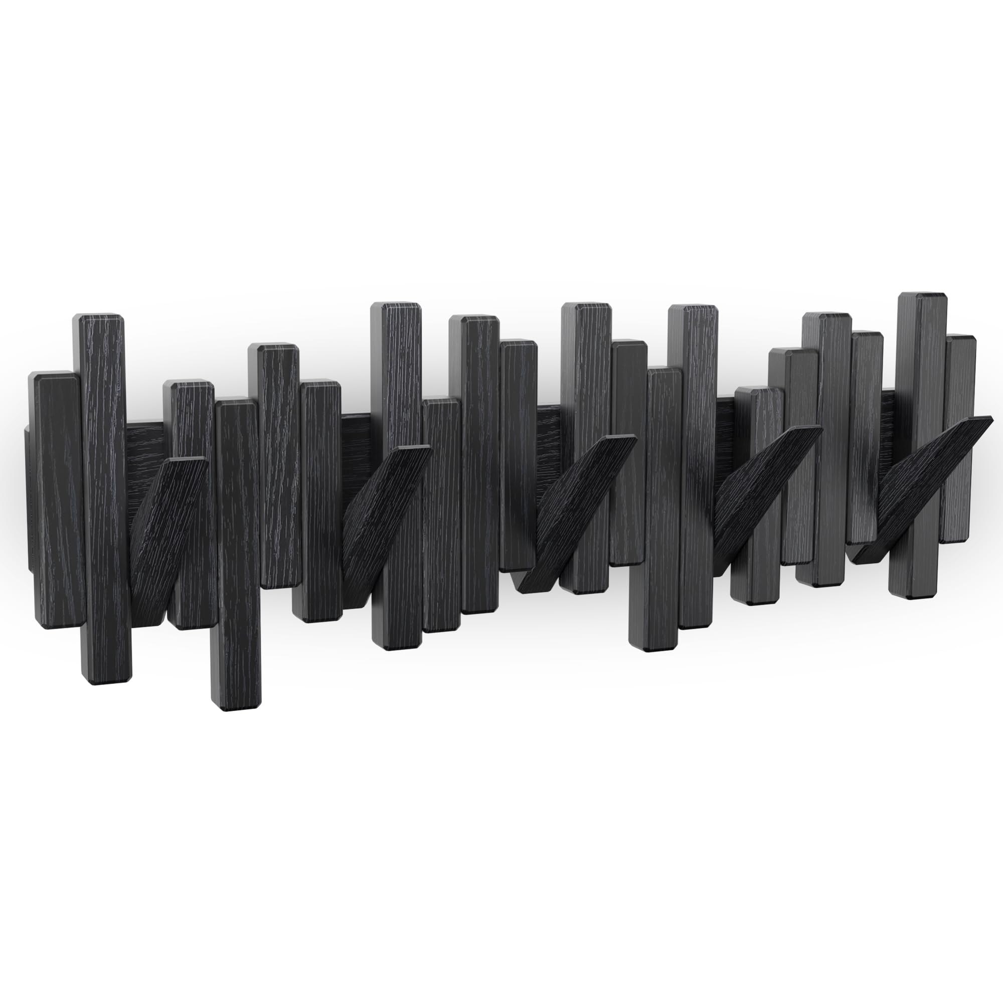 Photo 1 of Acsigesn Coat Rack Wall Mount Piano Flip Down Wall Hook Rack 5 Hooks Oak