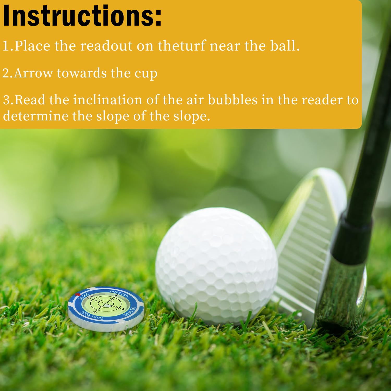 NQEUEPN Golf Green Reader con Magnetica Golf Hat Clip, Alta Precisione Livella a Bolla Lettore di Putting Green da Golf per Interni Esterni