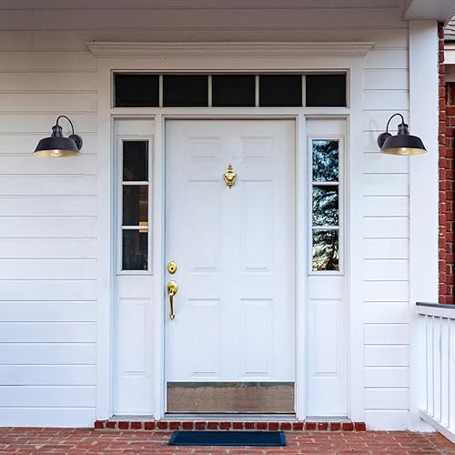 Miniatura 7 de INNOSPARX Luz de granero con sensor de movimiento de 10 pulgadas para exteriores, del anochecer al amanecer, luz de cuello de cisne negro, montaje