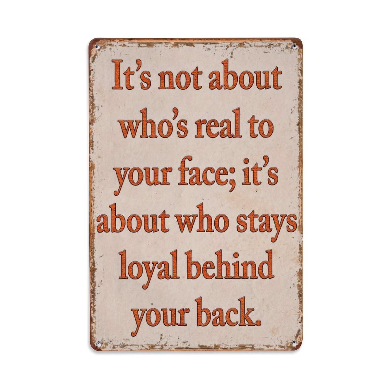 Jdfenggu Vintage It's Not About Who Stays Loyal Retro Metal Tin Sign, Decor Art Poster For Bar, Home, Man Cave, Kitchen, Laundry Room Gift 8X12inch