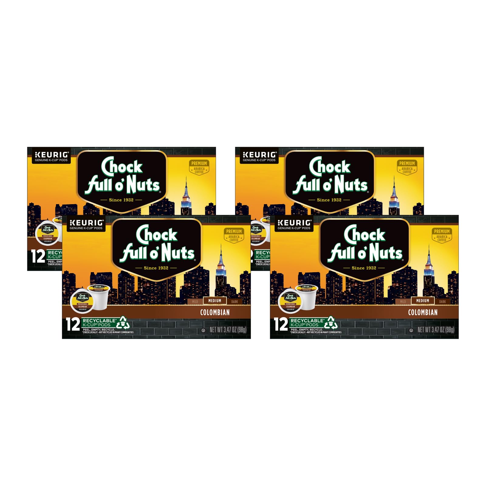 Amazon.com: Chock Full o'Nuts Colombian Coffee, Compatible with