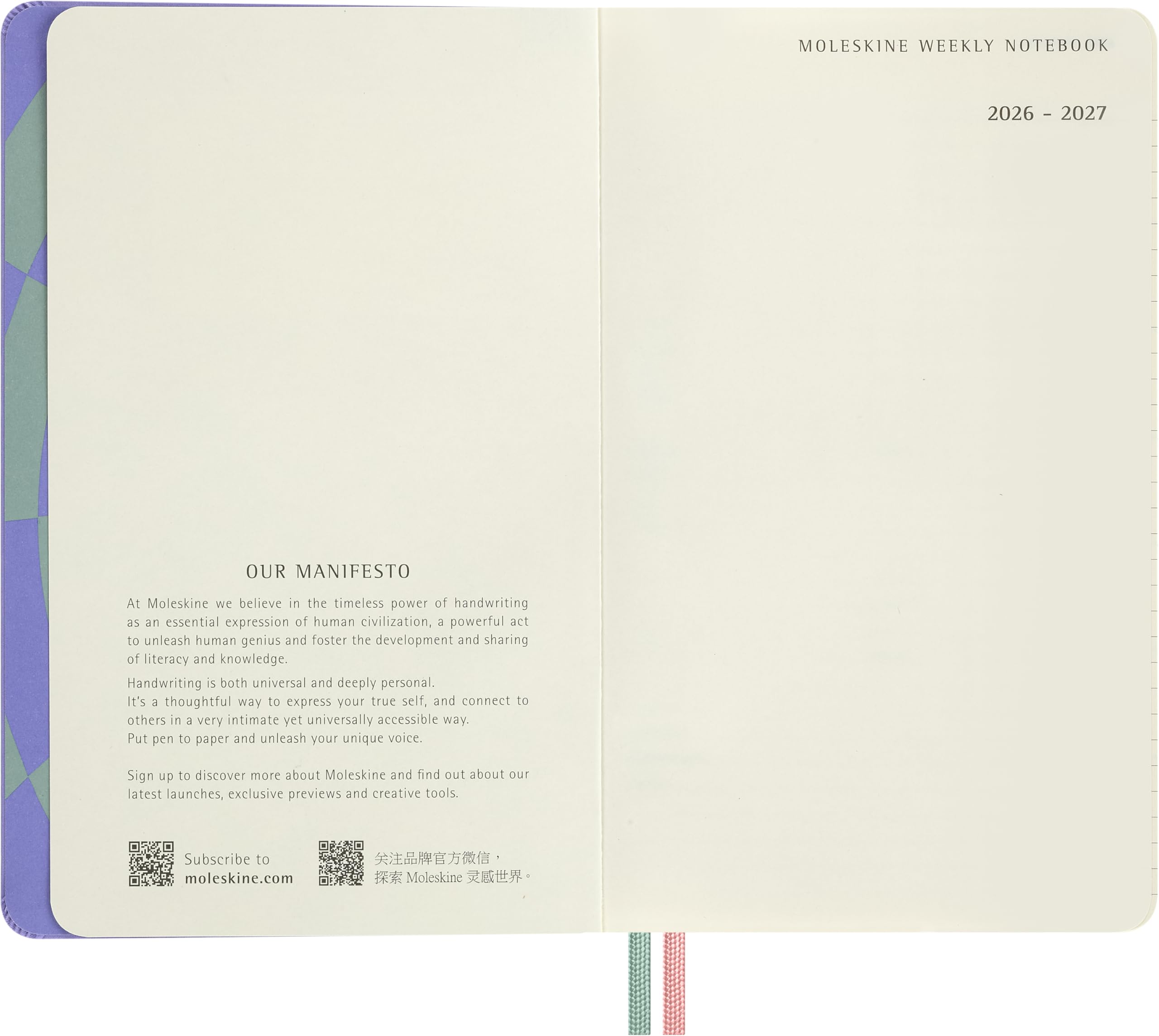 Moleskine Wochenkalender 18 Monate, 2026–2027 Alice im Wunderland, liniert, Hardcover mit Gummiband, Motiv Verrückter Hutmacher, Large 13 × 21 cm