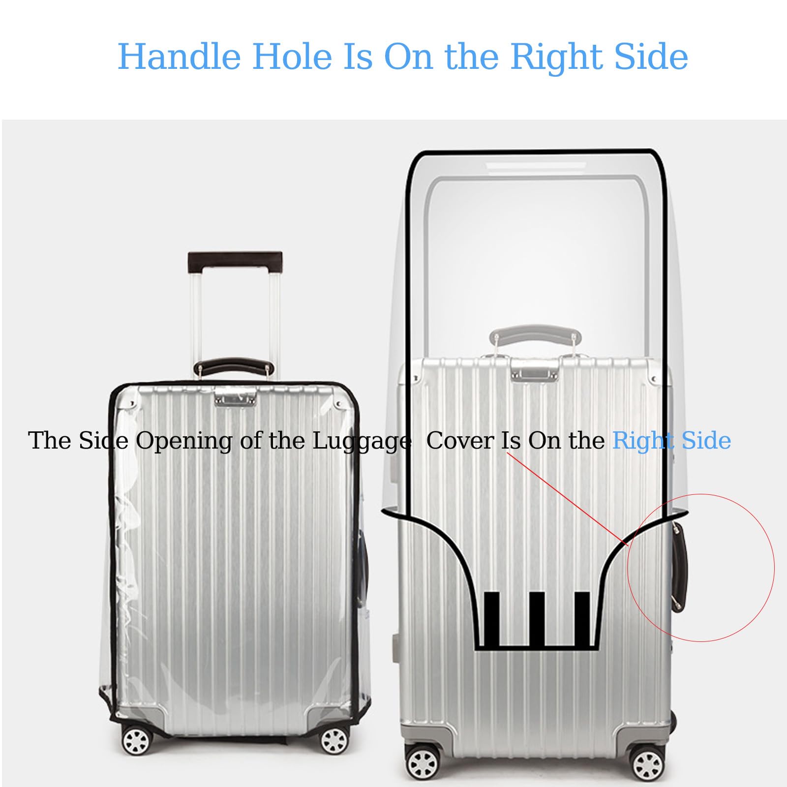 Esholife Clear PVC Suitcase Cover – TSA Approved Waterproof Luggage Protector For 18-21 Inch Bags