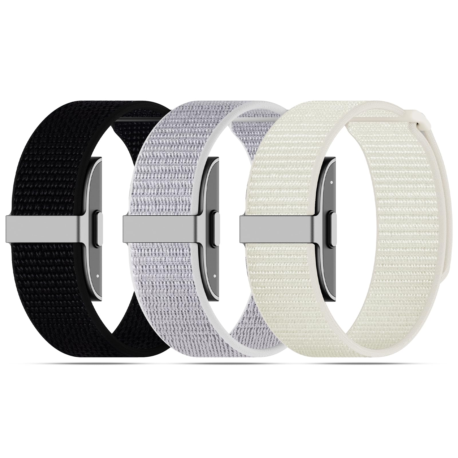 ZOOROO 3-Pack Nylon Loop Sport Replacement Bands Compatible with Hume Health Band, Soft Breathable Adjustable Wrist Band for Hume Band Replacement Strap Wristband for Fitness Tracker Women Men — view 10