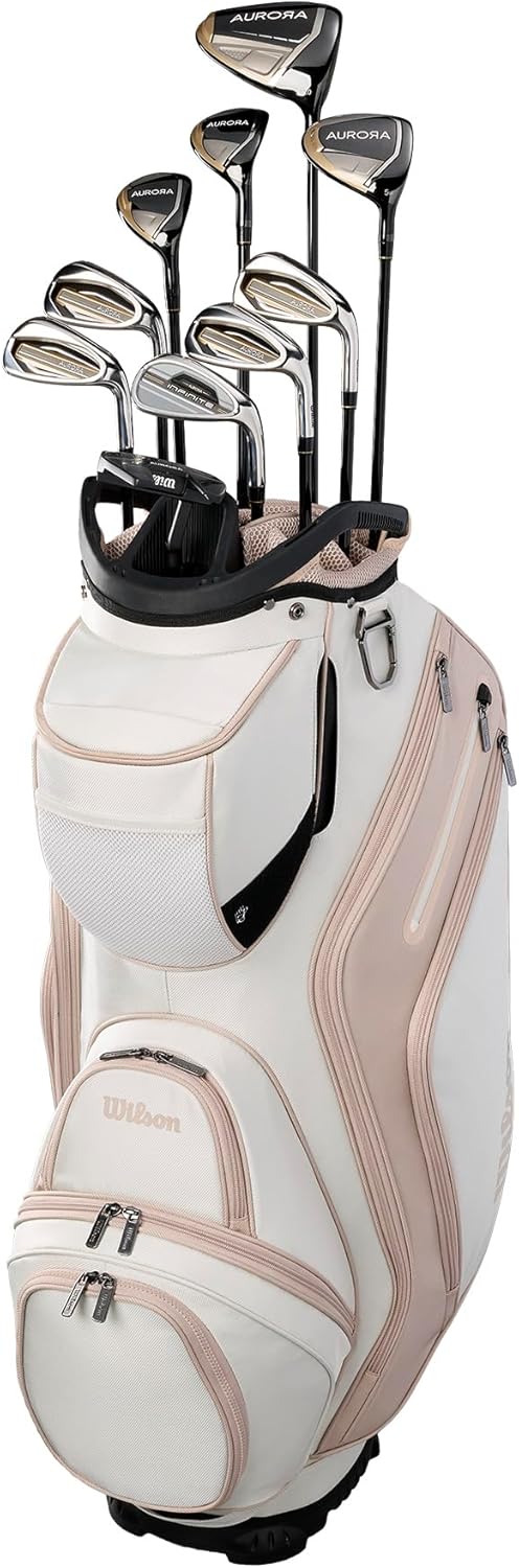 Wilson Women's Aurora Complete Golf Set with Cart Bag- Right Hand, Standard + Petite