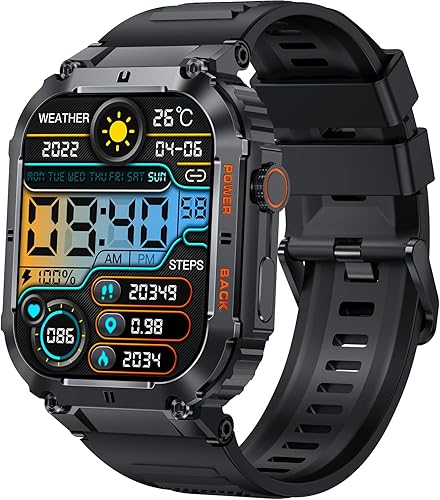 Relojes inteligentes para hombre, pantalla grande de 1.96 pulgadas, AMOLED siempre en pantalla, respuesta de llamadas, rastreador de actividad