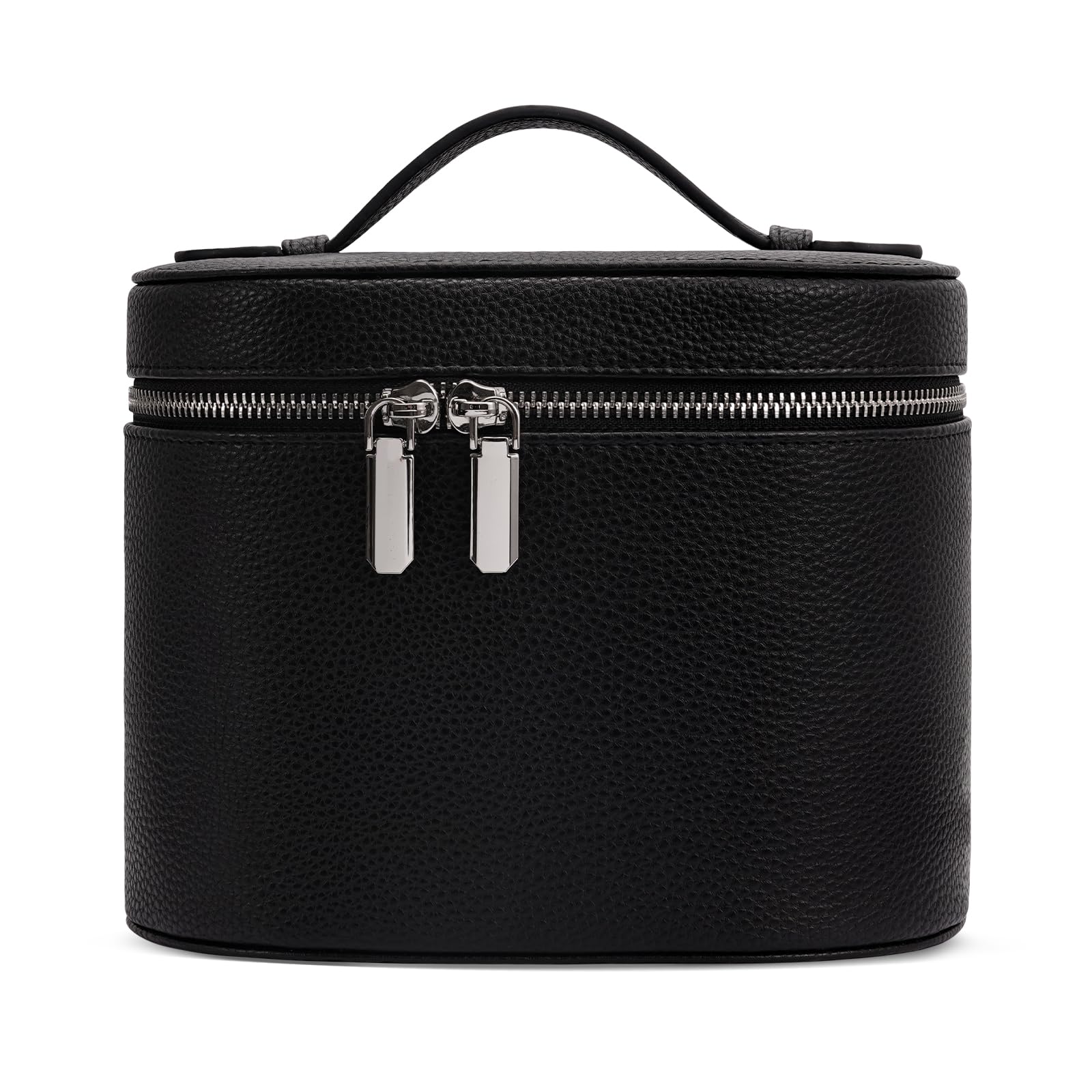 Photo 1 of idoltimes Cosmetic Case, Leather Makeup Bag, Portable Handheld Makeup Case, Detachable Compartments