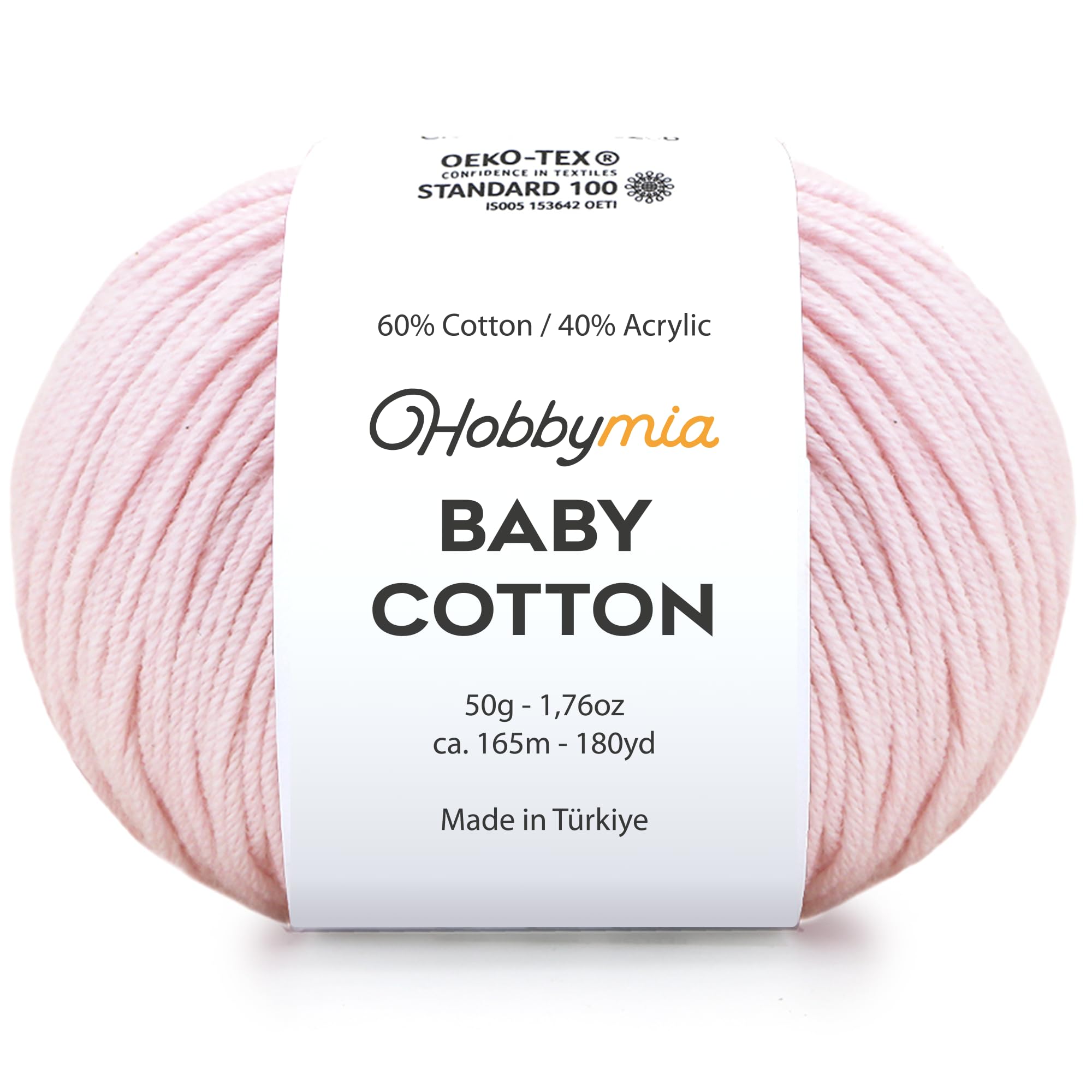 Baby Cotton Blend Yarn – Soft Sport Weight Yarn for Crochet & Amigurumi - 50g/180yds - 60% Cotton 40% Acrylic - Ideal for Baby & Knitting Proj.(Neon Green, 1 Ball) — view 74